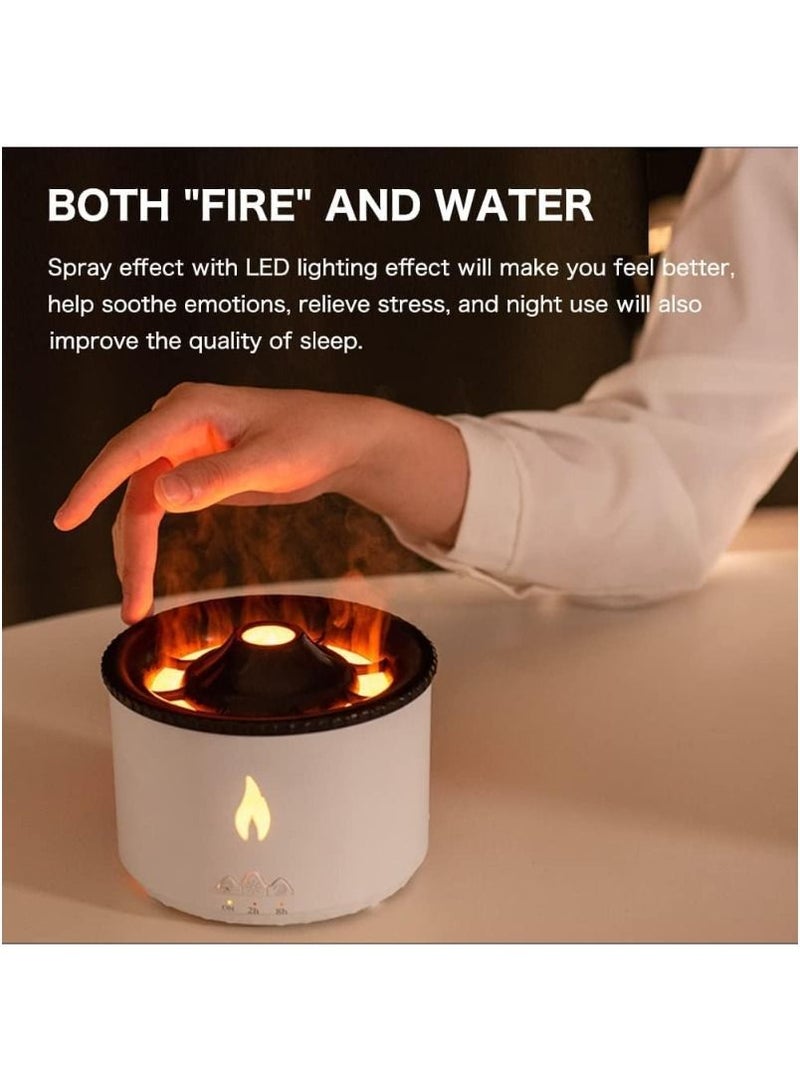 Ultrasonic Essential Oil Diffuser 360ml Aromatherapy Humidifier 2 Mist Modes Flame & Jellyfish Timer & Auto Shut-Off Aroma Diffuser for Bedroom Spa Yoga Office Ideal Gift for Women