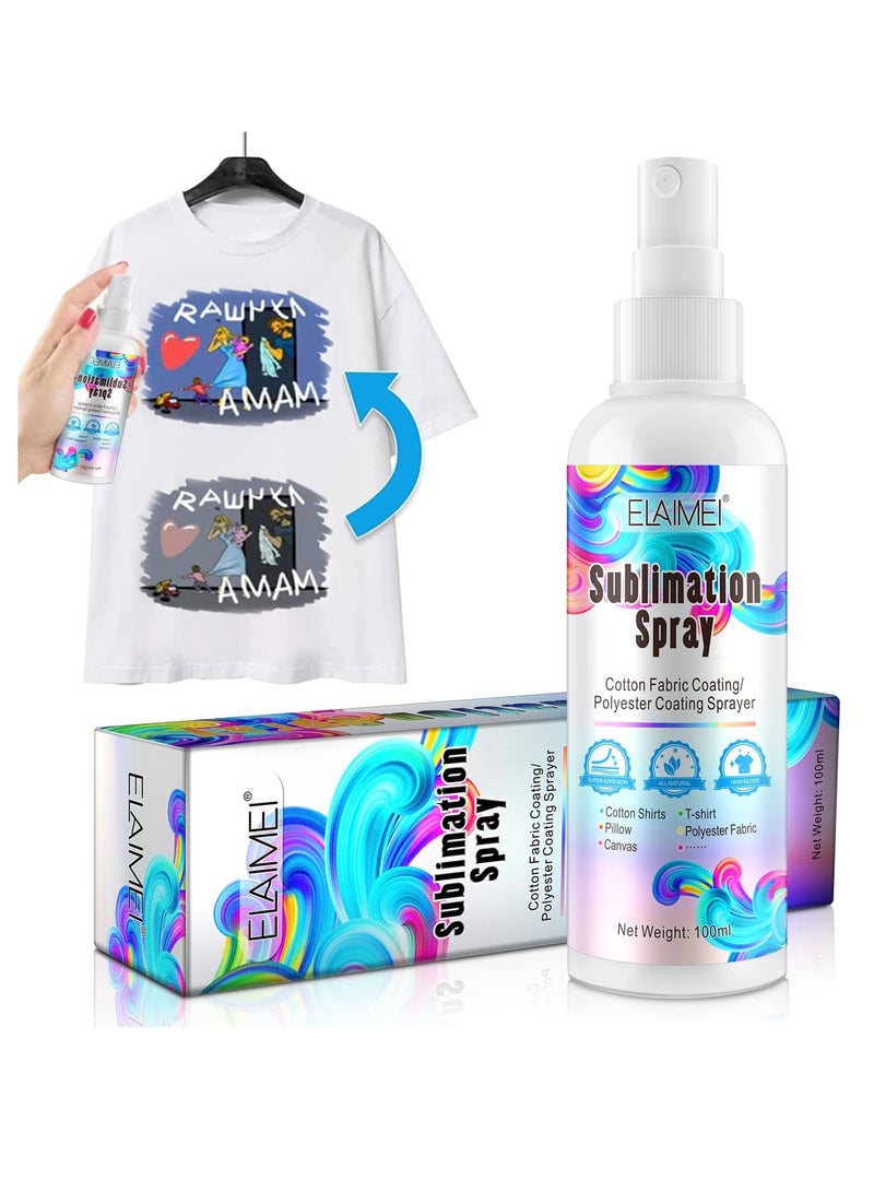 Sublimation Spray, Sublimation Spray for Cotton Shirts, 2PCS Sublimation Coating Spray for Polyester Tshirts,Canva,T-Shirts,Cotton Fabrics,Super Adhesion, Vibrant Colors, High Gloss & Quick Dry