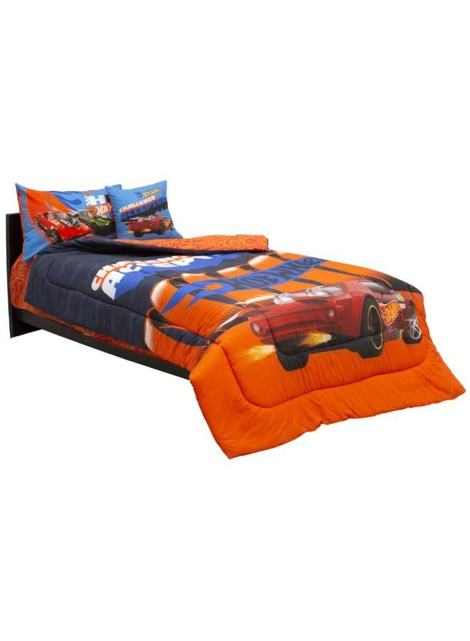 Kidz Klub Hot Wheel Comforter Single 3 pcs set- Fabric: Front 160TC 100% Cotton - Reversible 144TC PC- Comforter 160x230cm + 1pc Pillowcase 50x75cm + 1pc Cushion Cover 40x40cm , Red