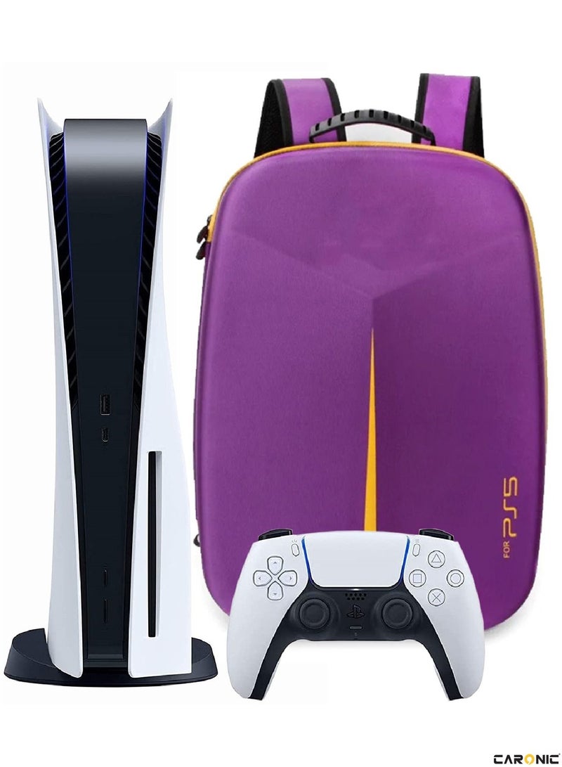 Storage Bag Travel Protective Case Handbag Shoulder compatible With PS5 Console Storage Package Purple