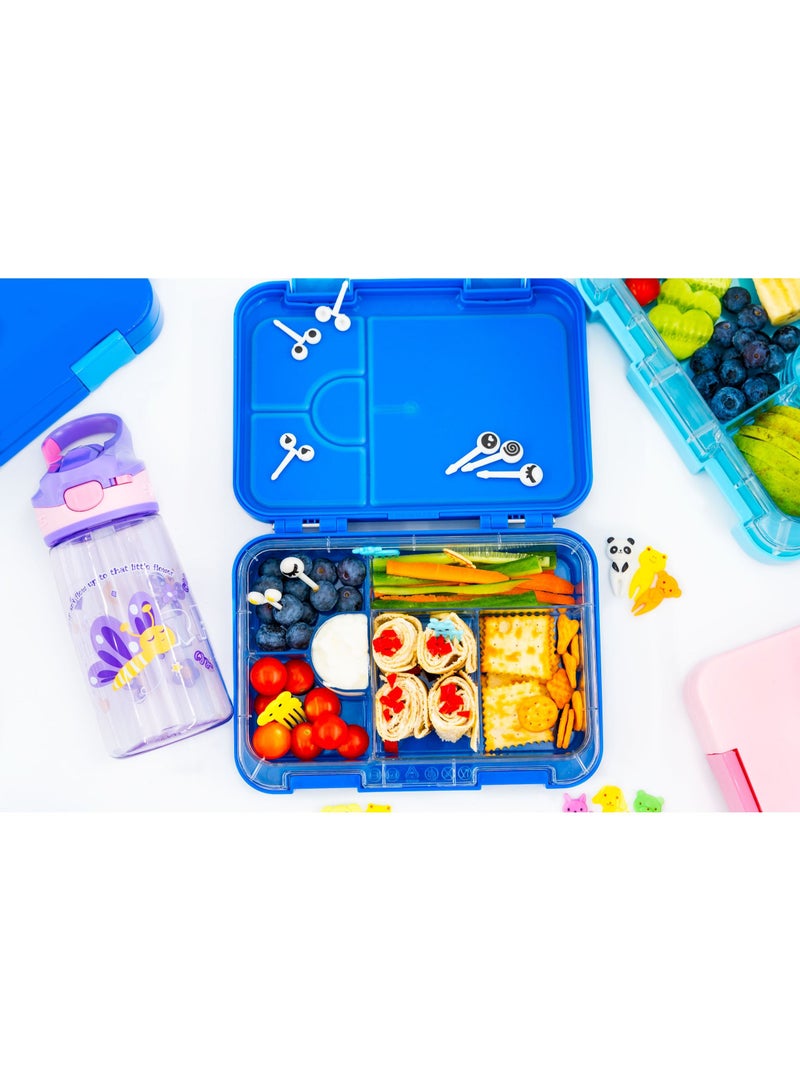 Snack Attack Bento Box or Lunch Boxes for Kids by Snack Attack 4 & 6 Convertible Compartments | Portion Lunch Box | Food Graded Materials BPA FREE & LEAK PROOF| Made of Triton(Neptune Blue)