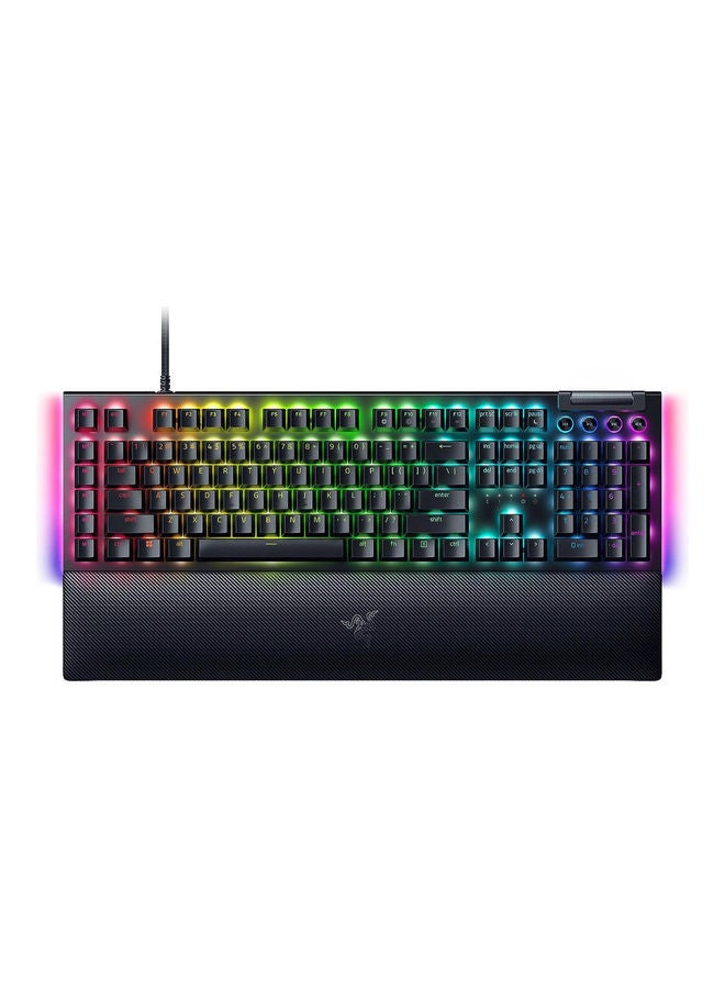 Razer BlackWidow V4 Mechanical Gaming Keyboard, Green Switches Tactile & Clicky, Chroma RGB, 6 Dedicated Macro Keys, Magnetic Wrist Rest, Doubleshot ABS Keycaps - Black