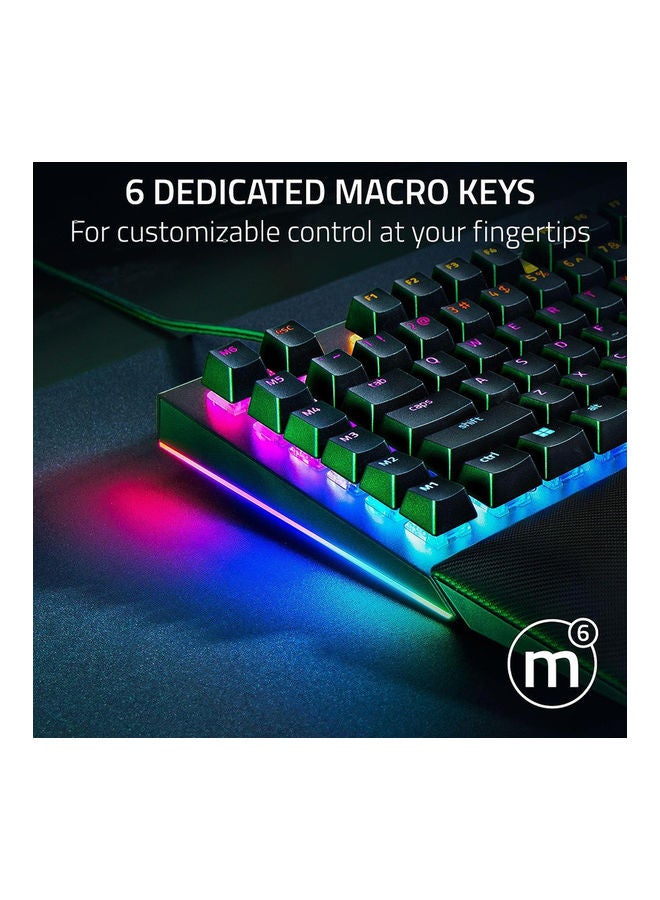 Razer BlackWidow V4 Mechanical Gaming Keyboard, Green Switches Tactile & Clicky, Chroma RGB, 6 Dedicated Macro Keys, Magnetic Wrist Rest, Doubleshot ABS Keycaps - Black