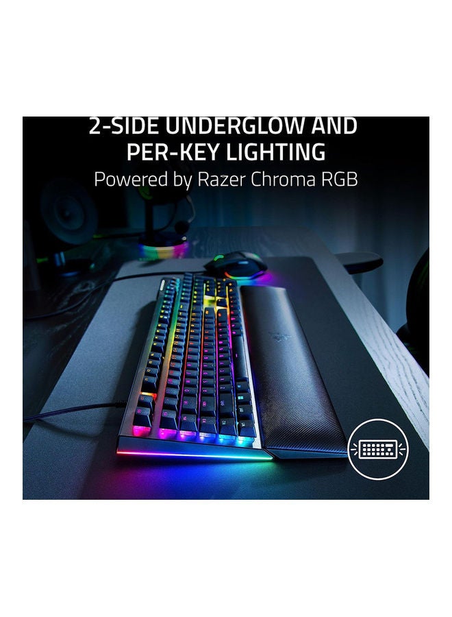Razer BlackWidow V4 Mechanical Gaming Keyboard, Yellow Switches Linear & Silent, Chroma RGB, 6 Dedicated Macro Keys, Magnetic Wrist Rest, Doubleshot ABS Keycaps - Black