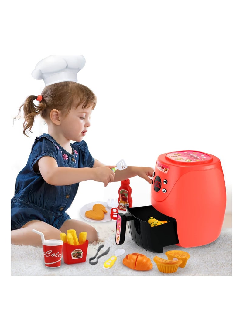 Kids Air Fryer with Play Food, Toddler Toys, Kitchen Cooking Toys Play  Set, Pots and Pans Kids Kitchen Playset, Fake Play Kitchen Toys for 3 4 Year Old Girl Boy Gifts