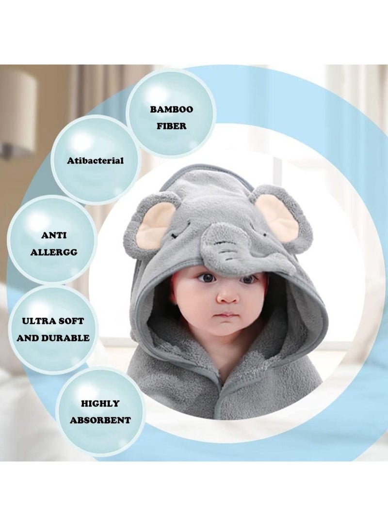 2 Pack Bamboo Hooded Baby Towel Organic Bamboo Bath Towel for Toddler Soft and Super Absorbent Washcloth Machine Washable Towel Keeps Your Baby Warm Cosy