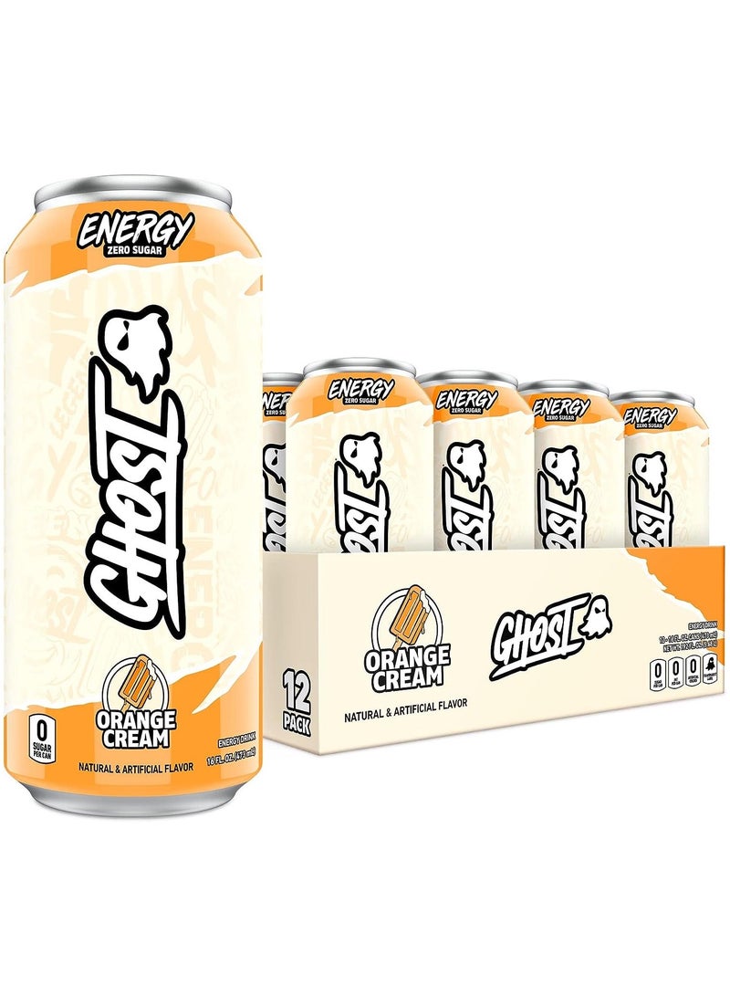 Ghost Energy Sugar-Free Energy Drink  12-Pack Orange Cream 16oz Cans
