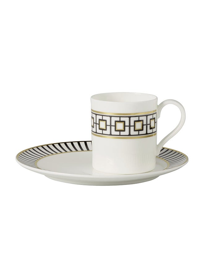 37-Piece Metrochic Dinner Set White/Black/Gold