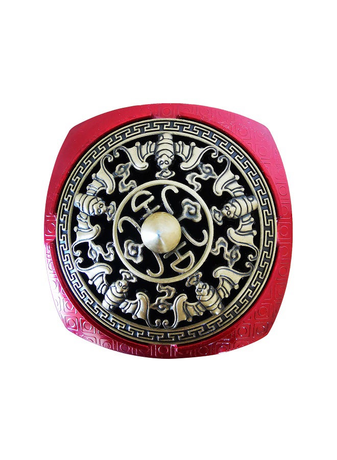 Zinc Alloy Incense Burner Holder Red 9 x 9cm