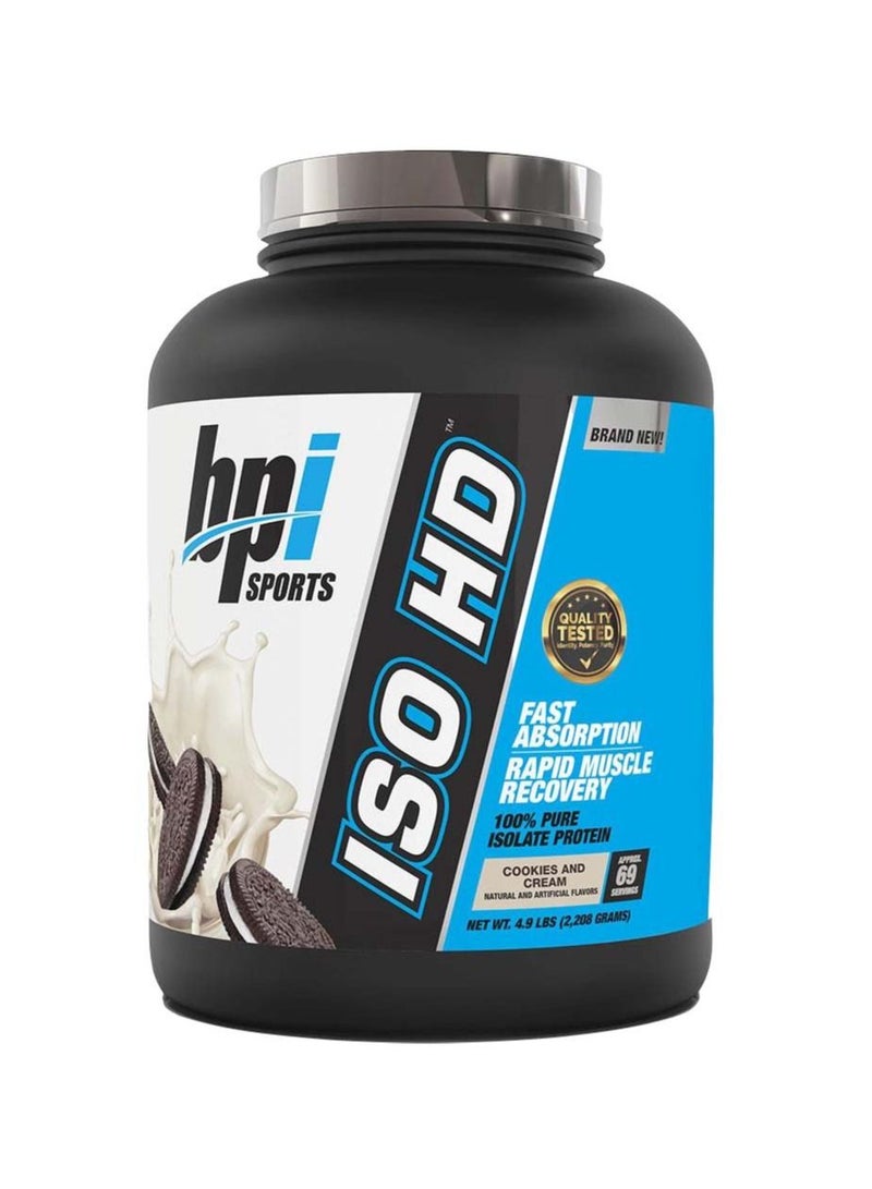 Iso HD 100% Pure Isolate Protein, Cookies and Cream, 69 Serving