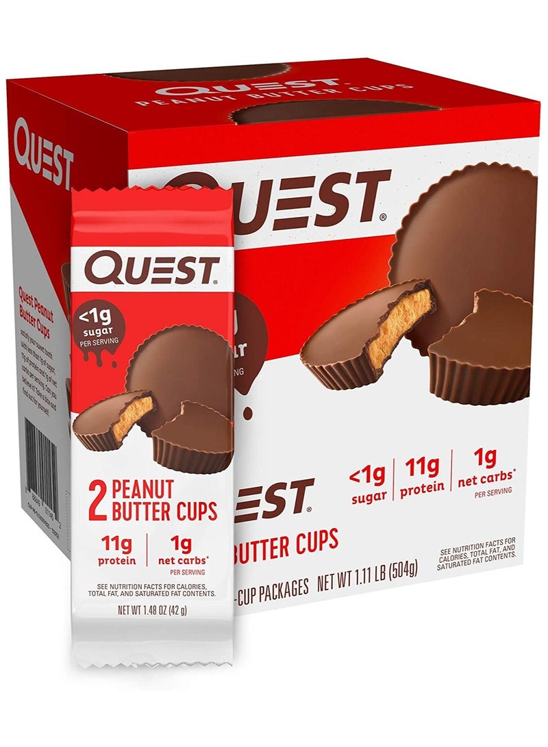 Quest Nutrition High Protein Low Carb, Gluten Free, Keto Friendly, Peanut Butter Cups, 12 Count