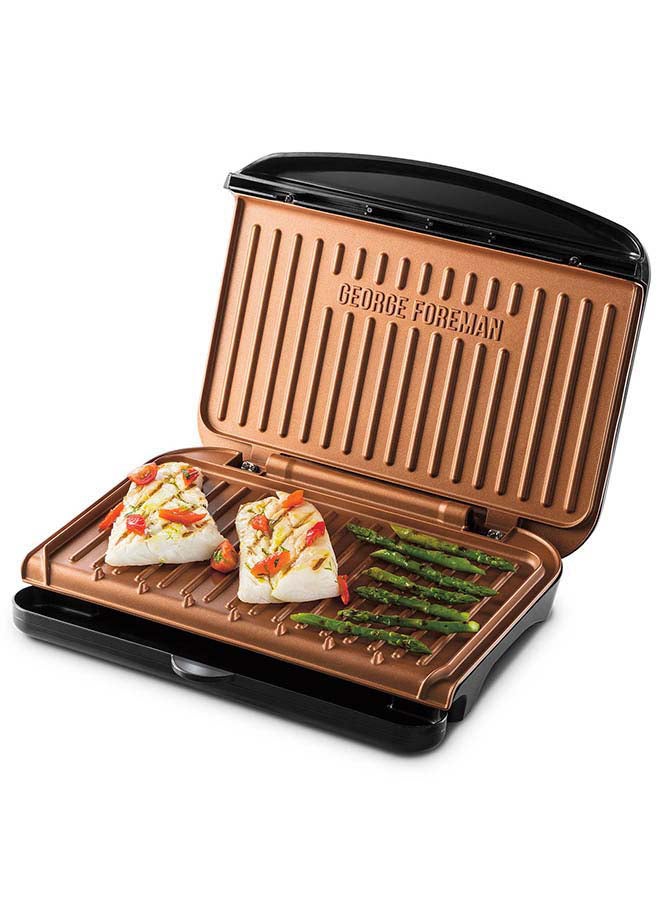 Electric Indoor Medium Fit Grill Versatile Griddle, Hot Plate, And Toastie Machine With Improved Non-Stick Coating And Speedy Heat Up 1630 W 25811 Black Copper