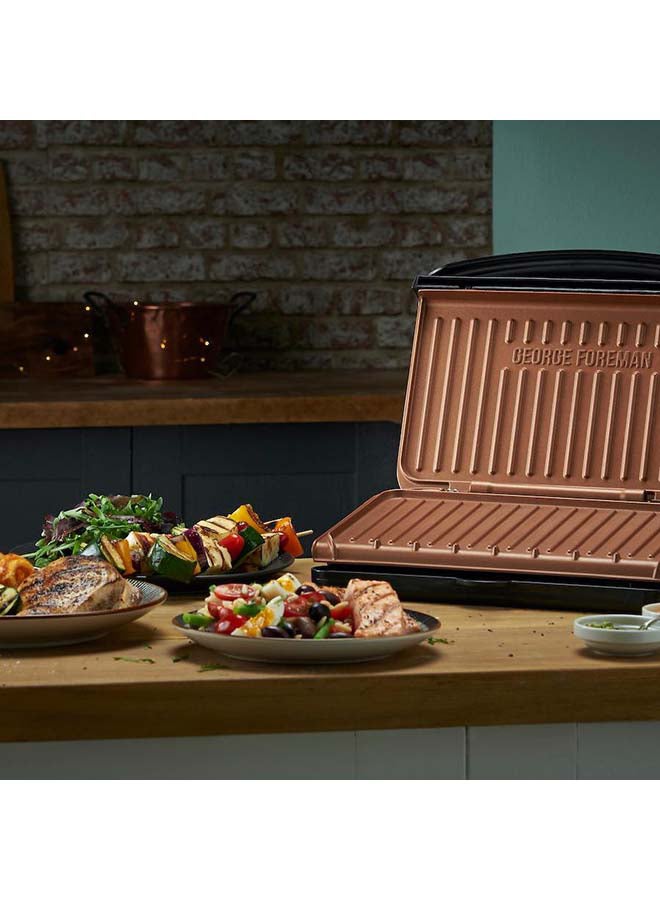 Electric Indoor Medium Fit Grill Versatile Griddle, Hot Plate, And Toastie Machine With Improved Non-Stick Coating And Speedy Heat Up 1630 W 25811 Black Copper