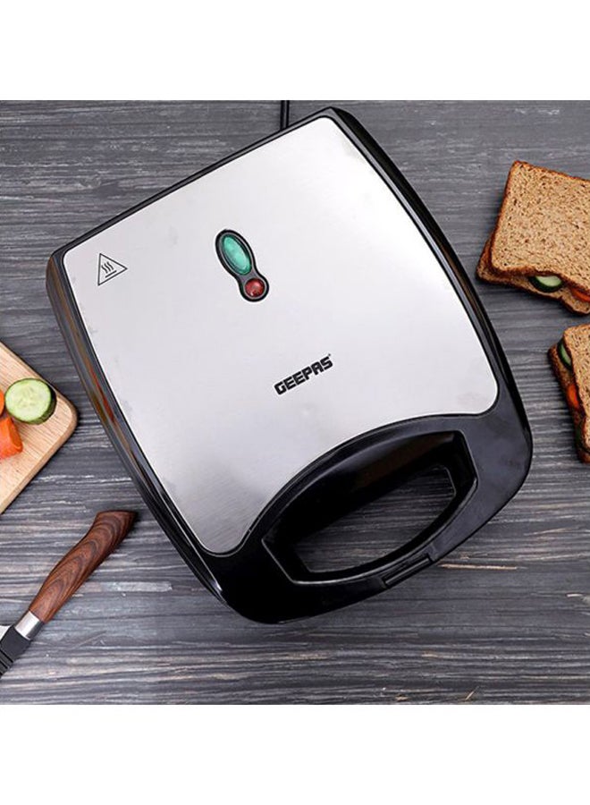 Multi-Snacks Maker 2-in-1, 8 Slice Sandwich Maker | Non-Stick Detachable Cooking Plate | Cooks Delicious Crispy Sandwiches | Cool Touch Handle | Automatic Temperature Control GSM5444 Silver