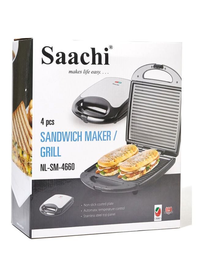 4 Slot Sandwich Maker 1100W 1100 W NL-SM-4660-BK Black/Grey