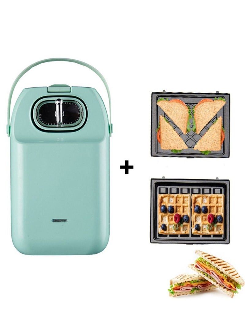 Multifunctional Portable Electric Waffle Sandwich Maker Breakfast Machine With Timer for Home Kitchen