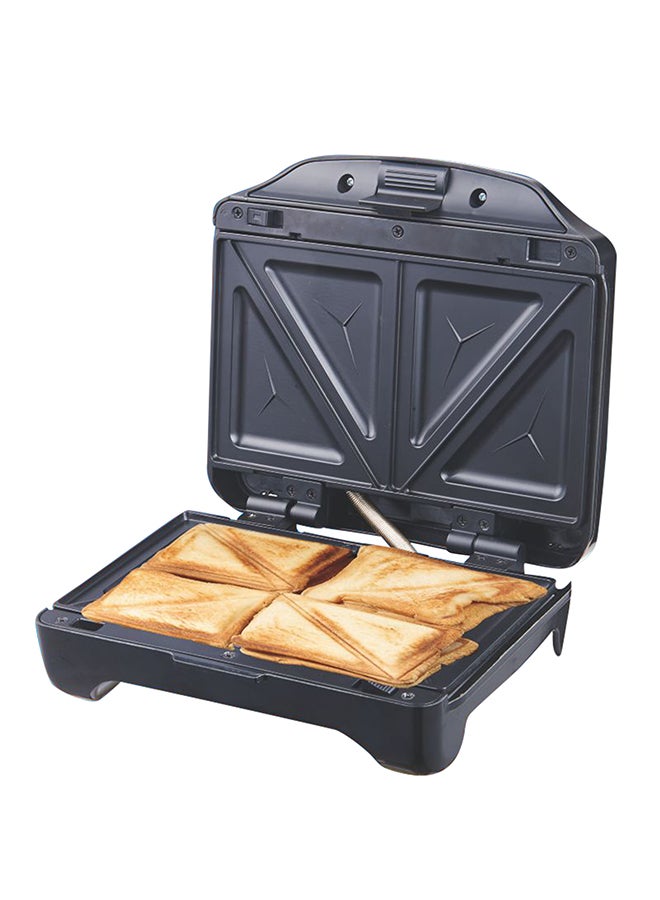 2 Slice Sandwich Maker - Cooks Crispy Sandwiches - Cool Touch Handle, Automatic Temperature Control and Non-Stick Plate - Breakfast Sandwiches & Cheese Snack 750.0 W GSM5425 Silver