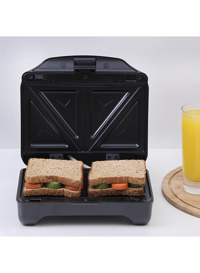 2 Slice Sandwich Maker - Cooks Crispy Sandwiches - Cool Touch Handle, Automatic Temperature Control and Non-Stick Plate - Breakfast Sandwiches & Cheese Snack 750.0 W GSM5425 Silver