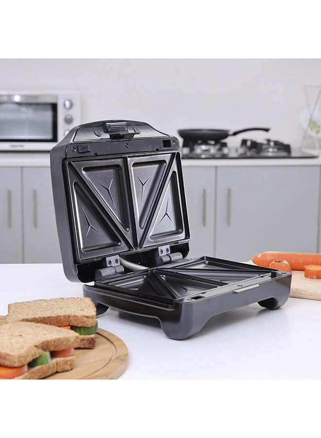 2 Slice Sandwich Maker - Cooks Crispy Sandwiches - Cool Touch Handle, Automatic Temperature Control and Non-Stick Plate - Breakfast Sandwiches & Cheese Snack 750.0 W GSM5425 Silver