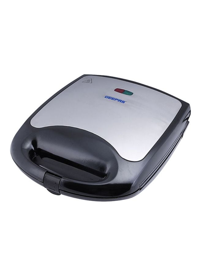 4 Slice Sandwich Maker- Automatic Temperature control- GST5391-  1100W Cooks Delicious Crispy Sandwiches - Cool Touch Handle, Non-Stick Plate - Breakfast Sandwiches & Cheese Snack 1100 W GST5391 Silver/Black