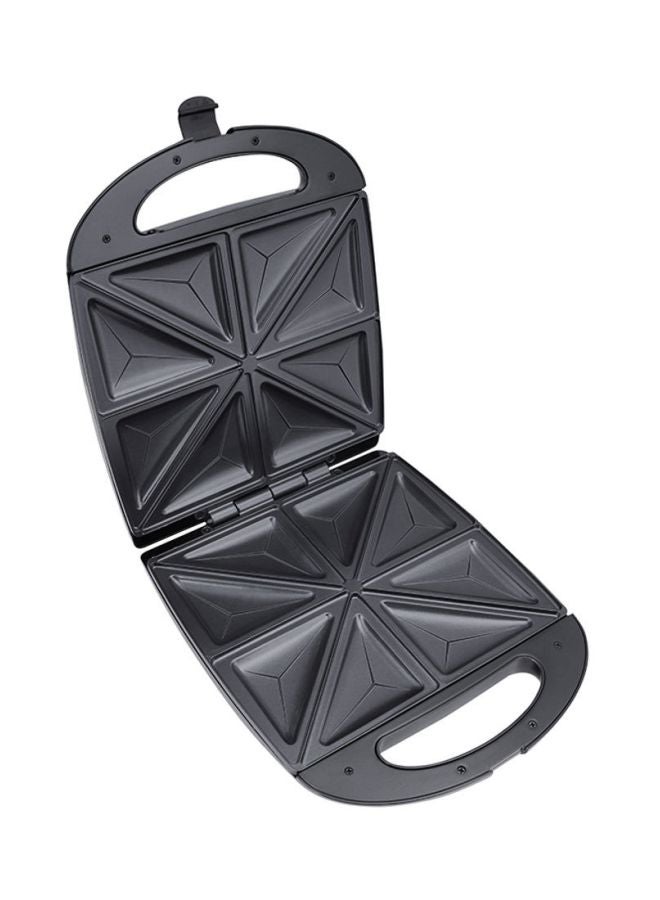 4 Slice Sandwich Maker- Automatic Temperature control- GST5391-  1100W Cooks Delicious Crispy Sandwiches - Cool Touch Handle, Non-Stick Plate - Breakfast Sandwiches & Cheese Snack 1100 W GST5391 Silver/Black