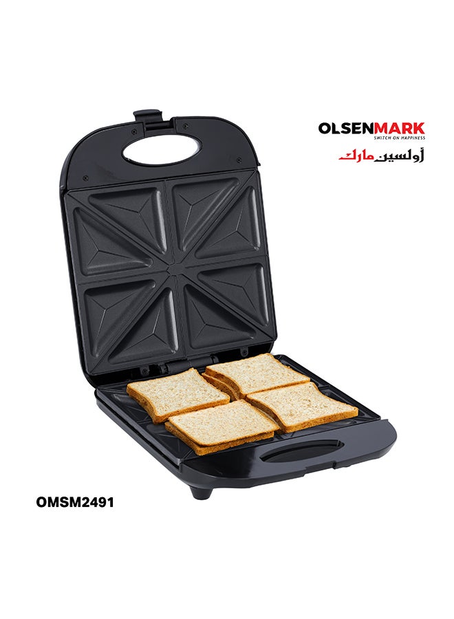 Sandwich Maker With Non-Stick Coating Plates 1400 W OMSM2491 Silver/Black