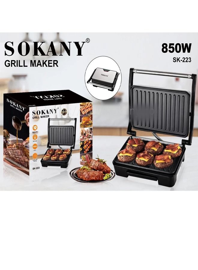 Sokany 223 New Bottom Oil Fume Burger Patty Machine Anti Stick Easy To Use Steak Machine Kitchen Appliances Barbecue Utensils