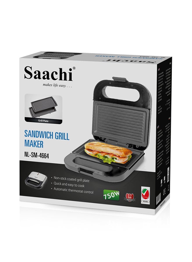 Sandwich Maker/Grill 750 W NL-SM-4664-BK Black