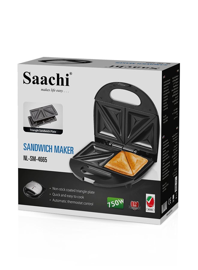 Sandwich Maker 750.0 W NL-SM-4665-BK Black