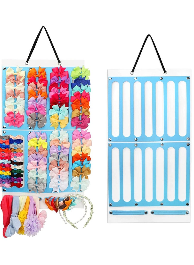 Bow Holder for Girls Hair Bows, Hair Clips Storage Hanger w/ 16 Ribbons, Hair Accessories Organizer, Wall Hanging for Girl Room 1 Item