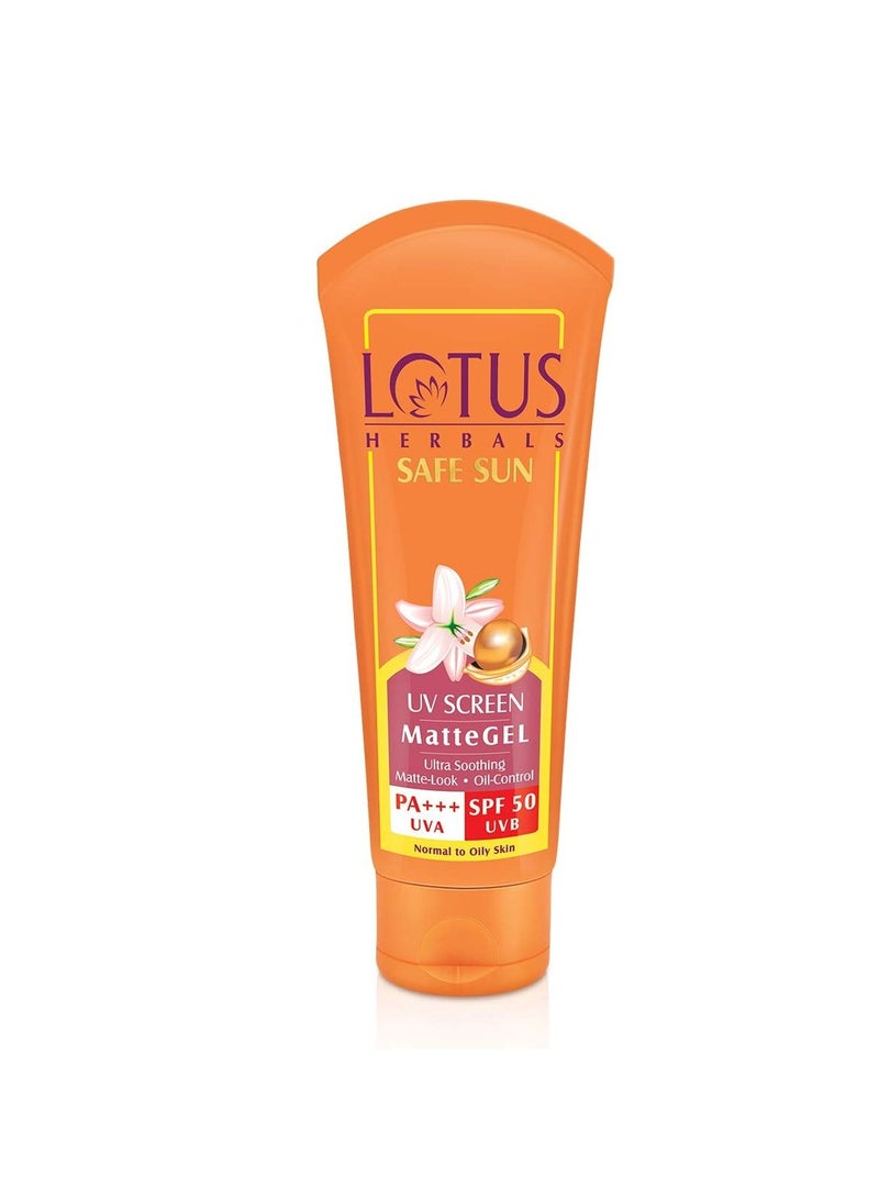 Lotus Herbals UV Screen Matte Gel SPF 50 100Gm and Sun Block Cream SPF 30 100gm