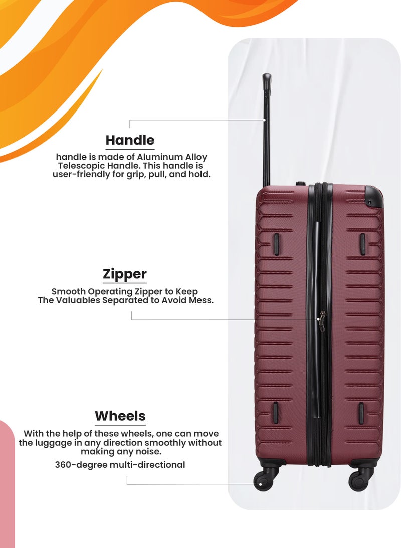 4 Pack Of Hardside Spinner Number Locked Luggage Trolley