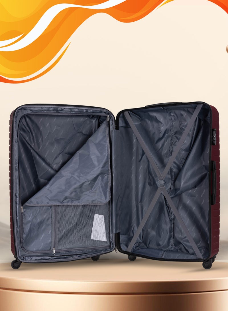 4 Pack Of Hardside Spinner Number Locked Luggage Trolley