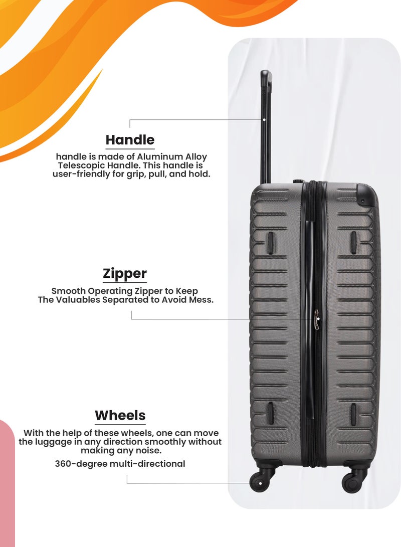 4 Pack Of Hardside Spinner Number Locked Luggage Trolley