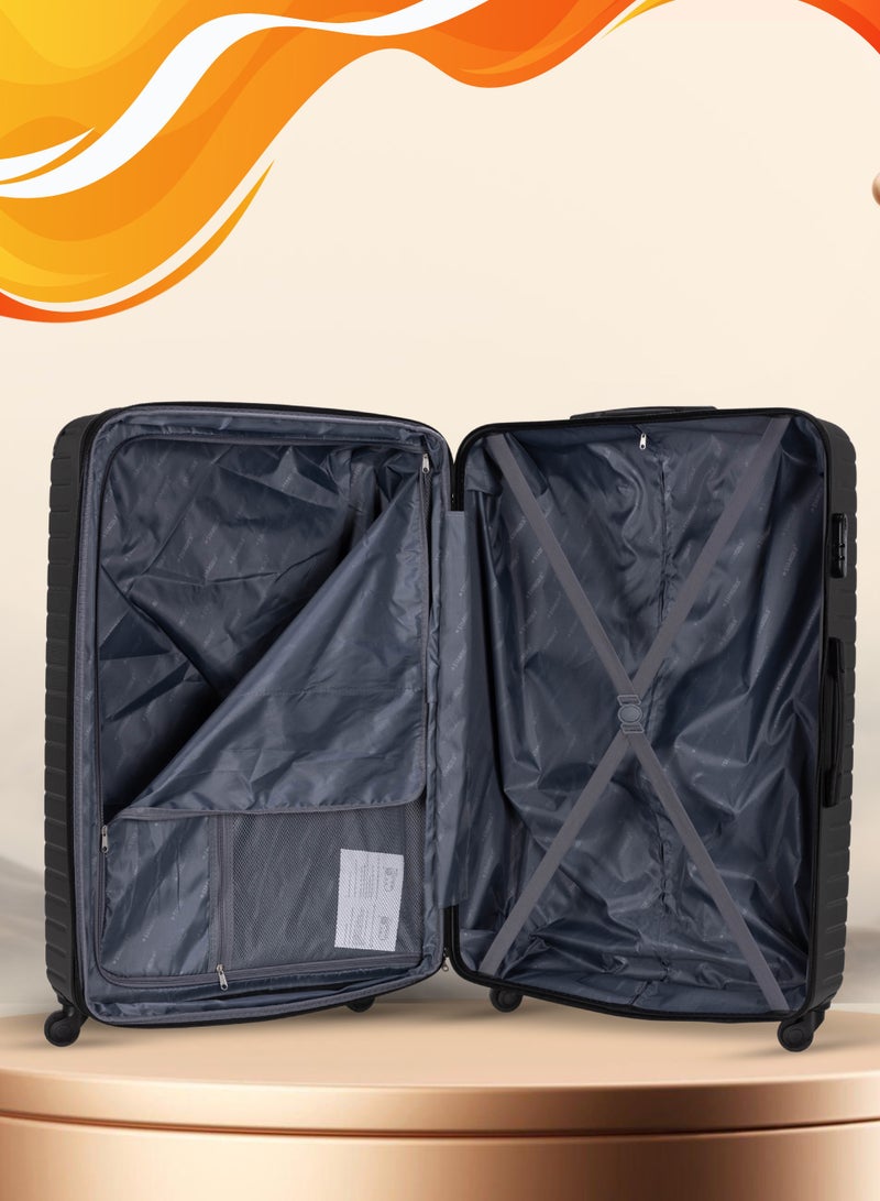 4 Pack Of Hardside Spinner Number Locked Luggage Trolley