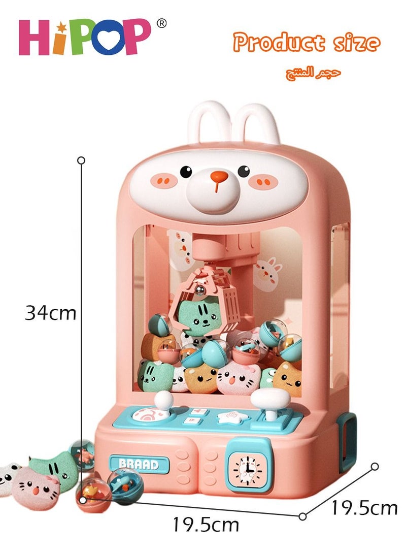 Children Play Claw Game Machine with Music and Light,Mini Doll Machine as Kids Gift
