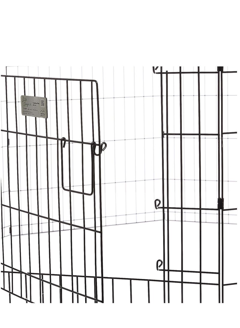 Exercise Pen with Full Max Lock Door Black 24Inch