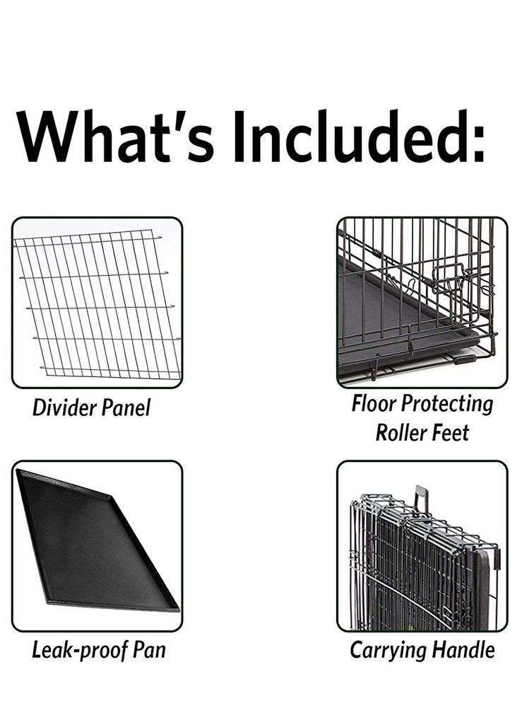 Contour Double Door Dog Crate 24Inch Suitable For Small And Medium Dogs