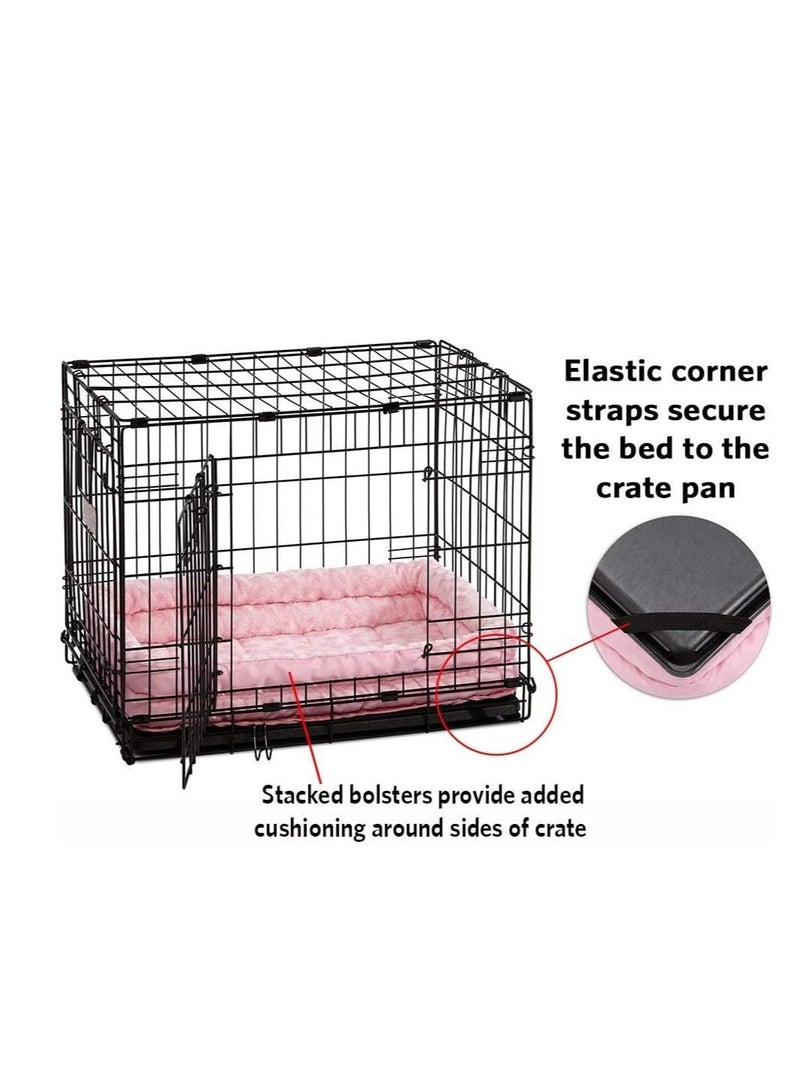 Midwest Quiet Time Pink Fashion Double Bolster Bed Pink 18Inch