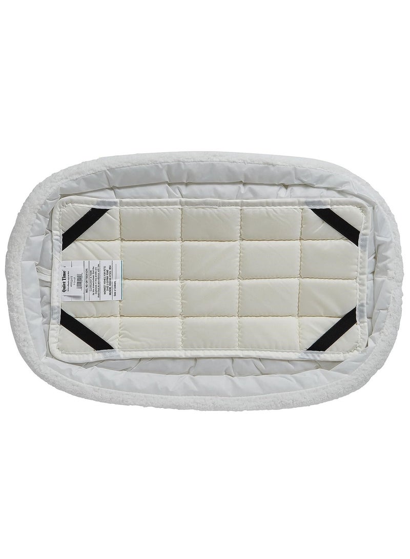 Quiet Time Deluxe Fleece Double Bolster Bed White For Dogs 18Inch