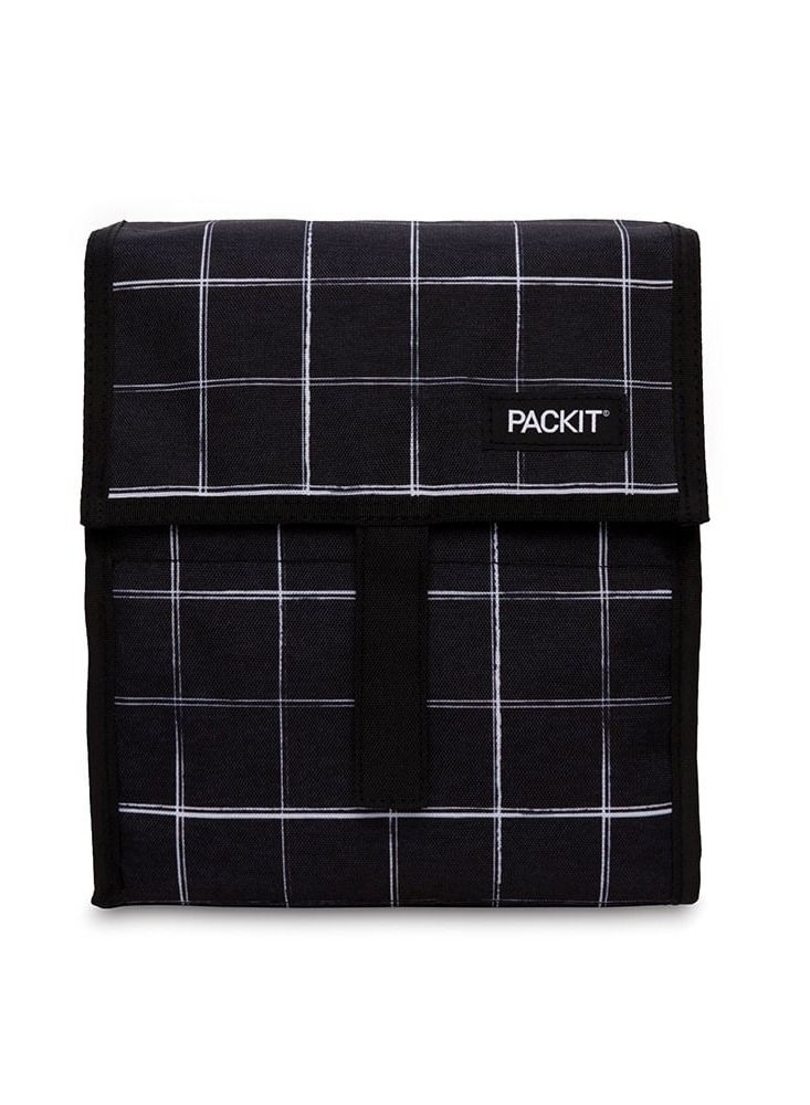 PackIt Freezable Lunch Bag- Black Grid