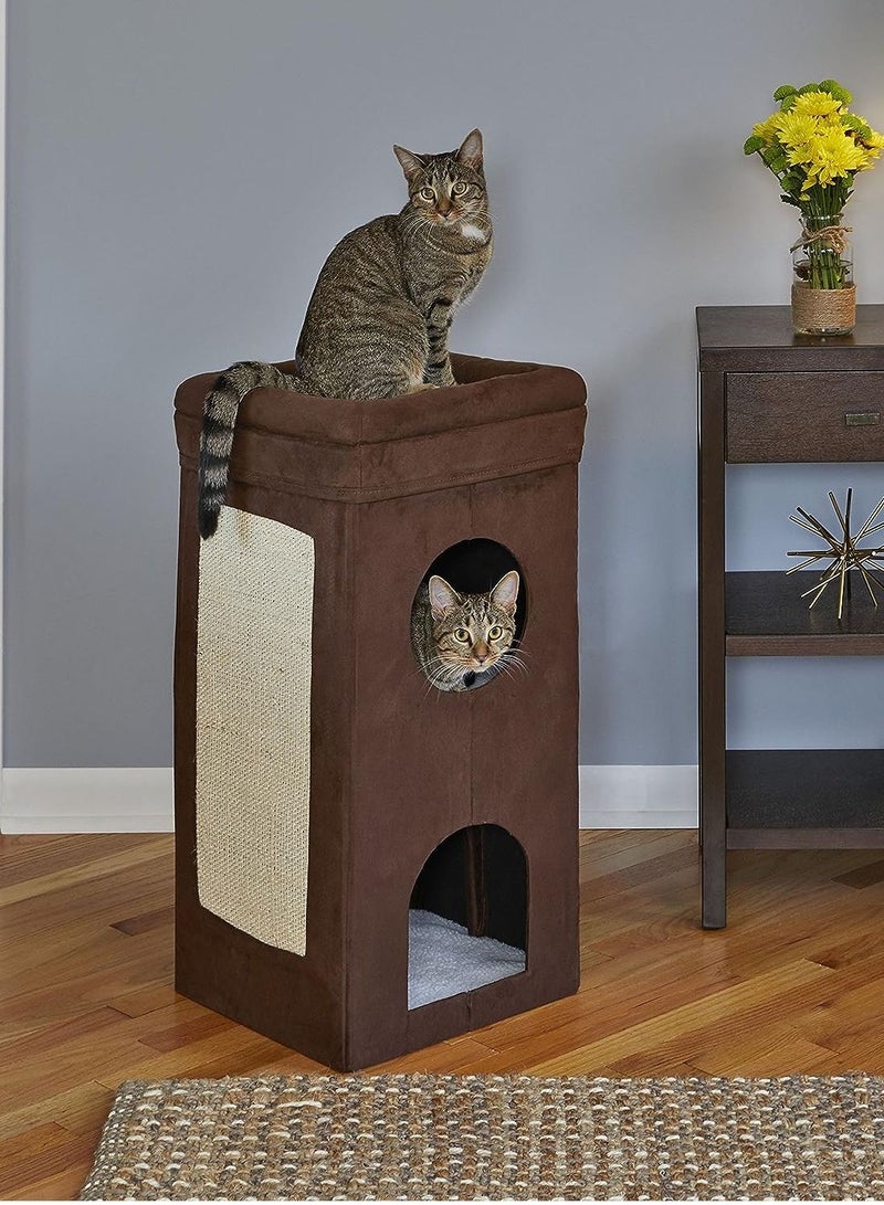 Curious Cat Condo Brown 15X31X15Inch