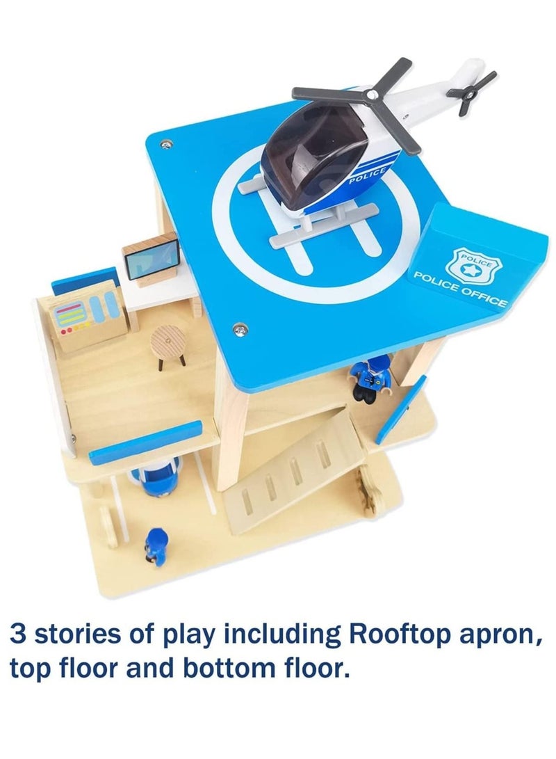 Wooden Pretend Play Wooden Police Station