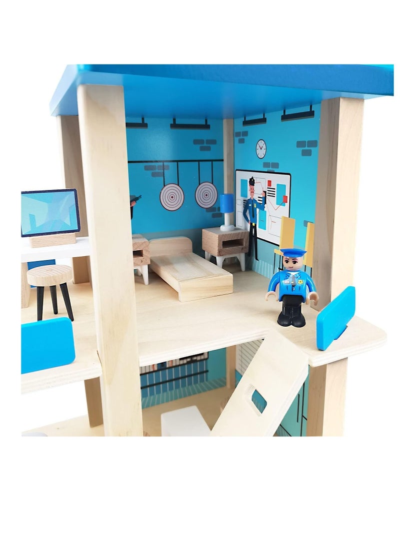 Wooden Pretend Play Wooden Police Station