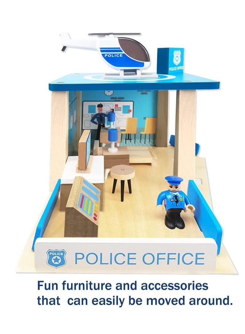 Wooden Pretend Play Wooden Police Station