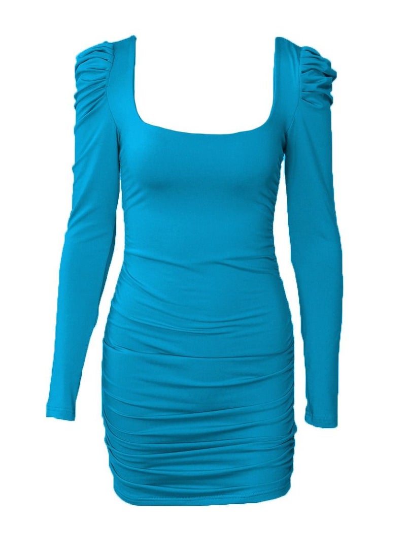 Hip Wrap Dress Blue