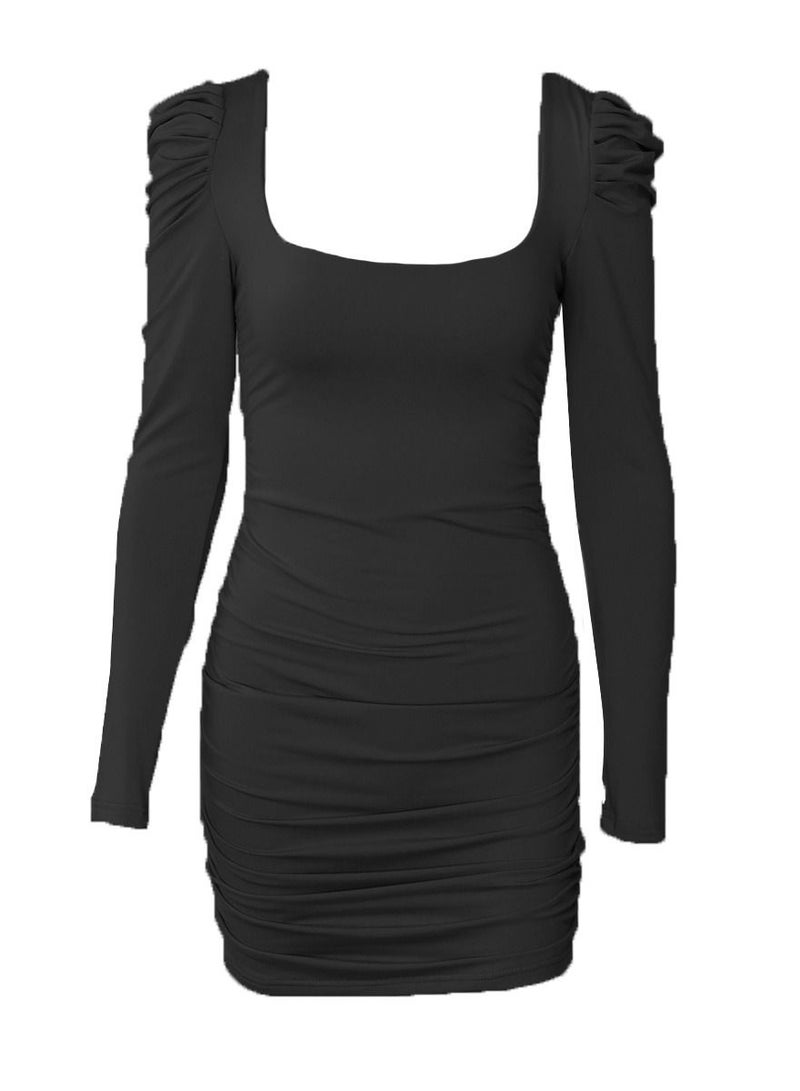 Hip Wrap Dress Black