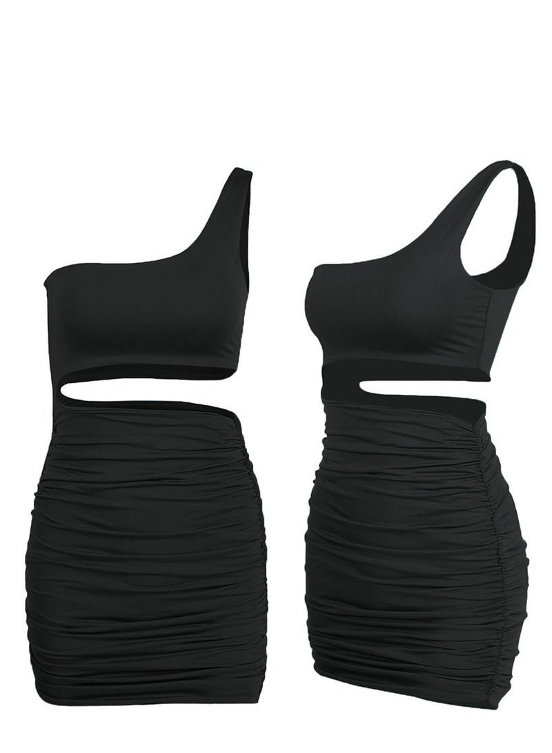 Hip Wrap Dress Black