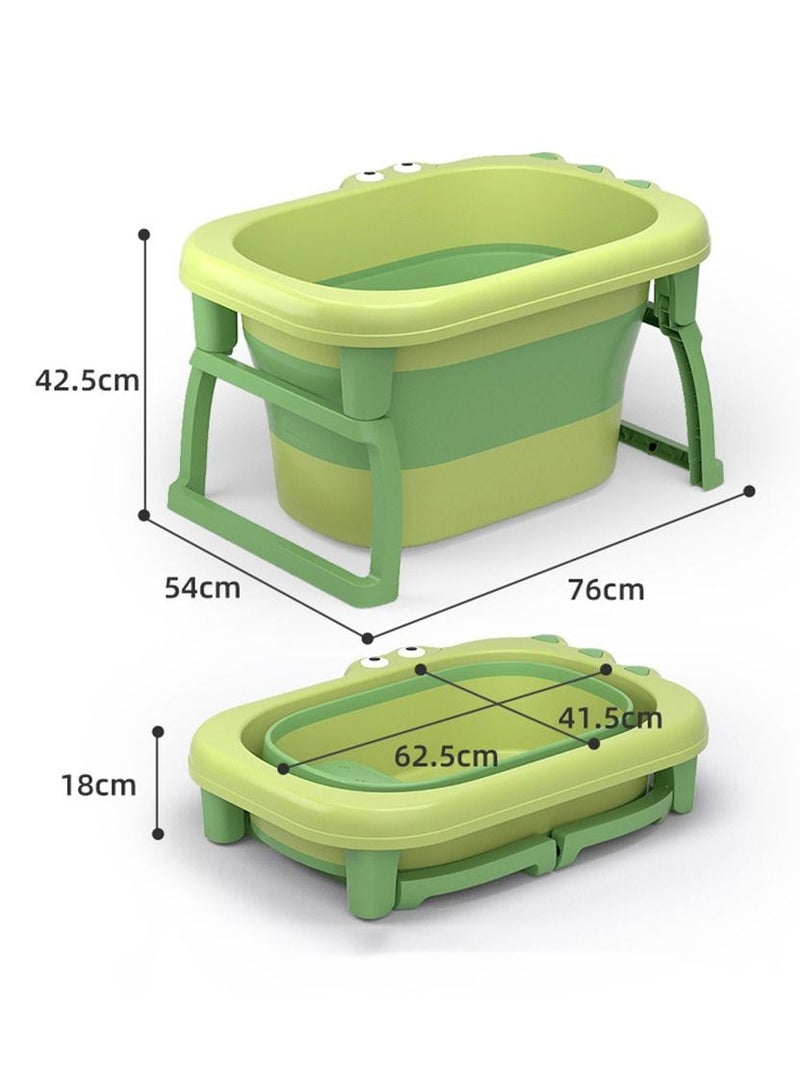 Foldable Collapsible Bathtub Portable Travel Washing Tub with Ridge Protection Pad for Human Youth