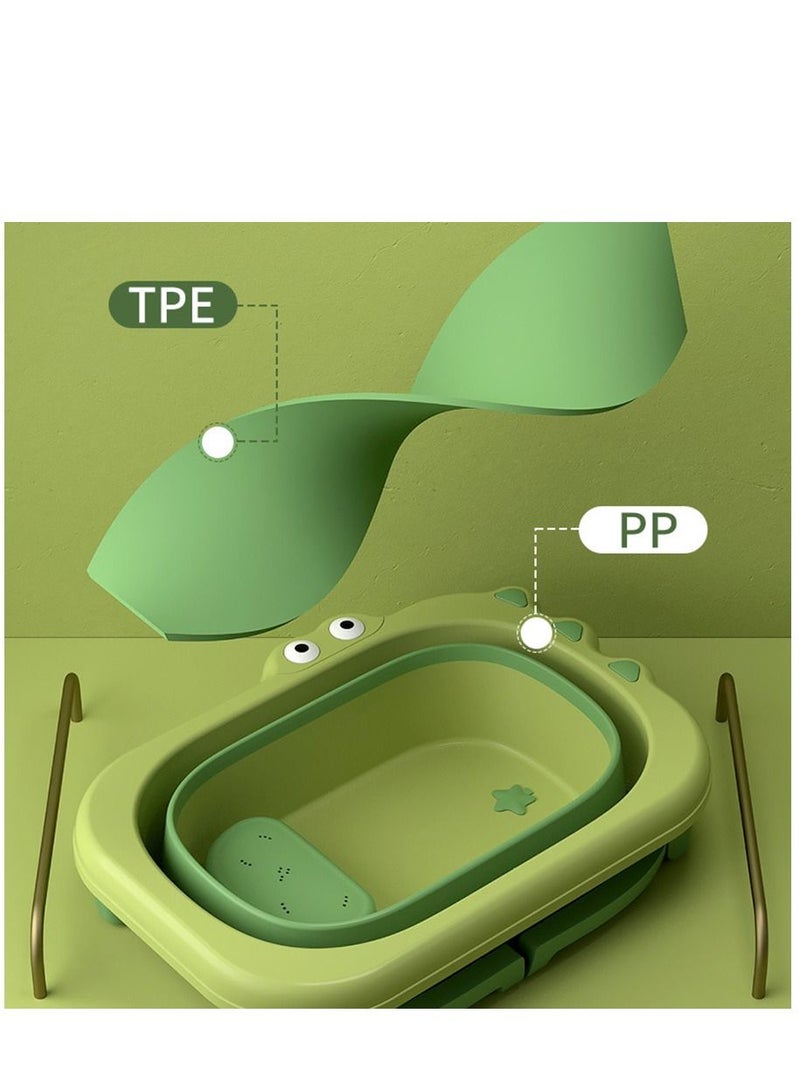 Foldable Collapsible Bathtub Portable Travel Washing Tub with Ridge Protection Pad for Human Youth